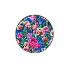 Bright And Brilliant Watercolor Flowers Hat Clip Ball Marker (4 Pack) by GardenOfOphir