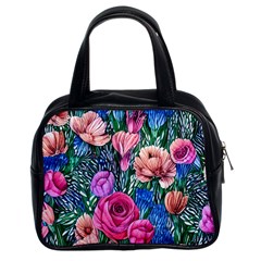 Bright And Brilliant Watercolor Flowers Classic Handbag (two Sides) by GardenOfOphir