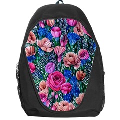 Bright And Brilliant Watercolor Flowers Backpack Bag by GardenOfOphir