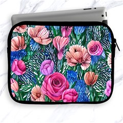 Bright And Brilliant Watercolor Flowers Apple Ipad 2/3/4 Zipper Cases by GardenOfOphir