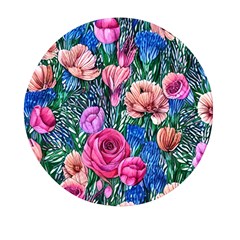 Bright And Brilliant Watercolor Flowers Mini Round Pill Box by GardenOfOphir