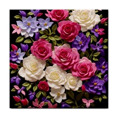 Ai Generated Roses Flowers Petals Bouquet Wedding Tile Coaster by Ravend