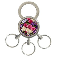 Ai Generated Roses Flowers Petals Bouquet Wedding 3-ring Key Chain by Ravend