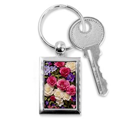 Ai Generated Roses Flowers Petals Bouquet Wedding Key Chain (rectangle) by Ravend