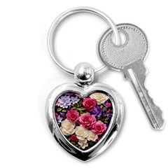 Ai Generated Roses Flowers Petals Bouquet Wedding Key Chain (heart) by Ravend