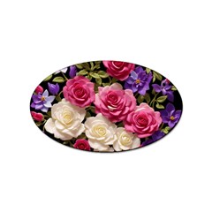 Ai Generated Roses Flowers Petals Bouquet Wedding Sticker Oval (100 Pack) by Ravend