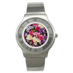 Ai Generated Roses Flowers Petals Bouquet Wedding Stainless Steel Watch by Ravend