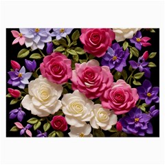 Ai Generated Roses Flowers Petals Bouquet Wedding Large Glasses Cloth (2 Sides) by Ravend