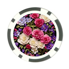 Ai Generated Roses Flowers Petals Bouquet Wedding Poker Chip Card Guard by Ravend