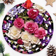 Ai Generated Roses Flowers Petals Bouquet Wedding Ornament (round Filigree) by Ravend