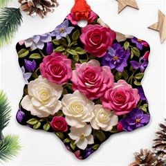 Ai Generated Roses Flowers Petals Bouquet Wedding Ornament (snowflake) by Ravend