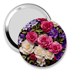 Ai Generated Roses Flowers Petals Bouquet Wedding 3  Handbag Mirrors by Ravend