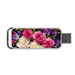 Ai Generated Roses Flowers Petals Bouquet Wedding Portable Usb Flash (one Side) by Ravend