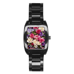 Ai Generated Roses Flowers Petals Bouquet Wedding Stainless Steel Barrel Watch by Ravend