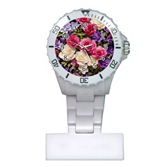 Ai Generated Roses Flowers Petals Bouquet Wedding Plastic Nurses Watch by Ravend