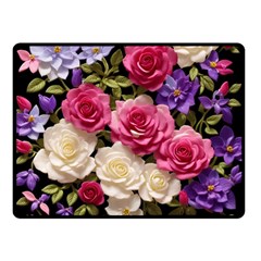 Ai Generated Roses Flowers Petals Bouquet Wedding Fleece Blanket (small) by Ravend