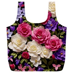 Ai Generated Roses Flowers Petals Bouquet Wedding Full Print Recycle Bag (xl) by Ravend