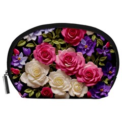 Ai Generated Roses Flowers Petals Bouquet Wedding Accessory Pouch (large)