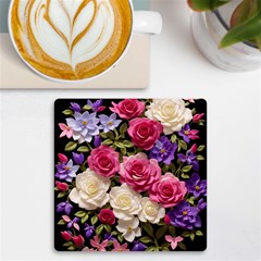 Ai Generated Roses Flowers Petals Bouquet Wedding Uv Print Square Tile Coaster  by Ravend