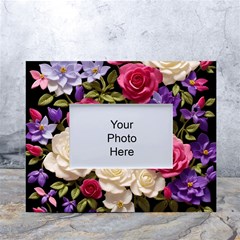 Ai Generated Roses Flowers Petals Bouquet Wedding White Tabletop Photo Frame 4 x6  by Ravend