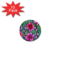 Cheerful And Cheery Blooms 1  Mini Buttons (10 Pack)  by GardenOfOphir