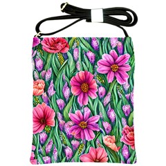 Cheerful And Cheery Blooms Shoulder Sling Bag by GardenOfOphir