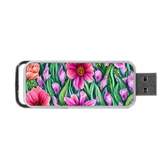 Cheerful And Cheery Blooms Portable Usb Flash (one Side) by GardenOfOphir