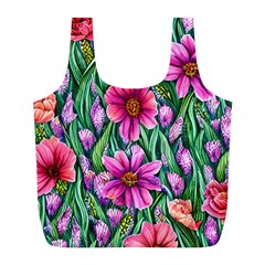 Cheerful And Cheery Blooms Full Print Recycle Bag (l) by GardenOfOphir