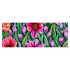 Cheerful And Cheery Blooms Banner And Sign 8  X 3  by GardenOfOphir