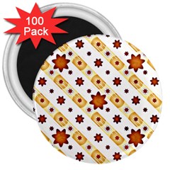 Background Floral Pattern Graphic 3  Magnets (100 Pack) by Ravend