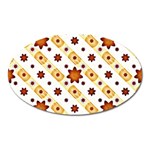 Background Floral Pattern Graphic Oval Magnet Front