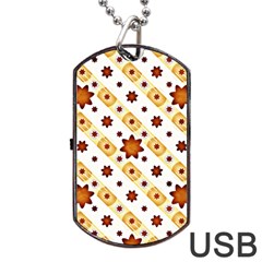 Background Floral Pattern Graphic Dog Tag Usb Flash (one Side) by Ravend