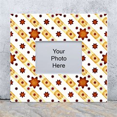 Background Floral Pattern Graphic White Wall Photo Frame 5  X 7  by Ravend