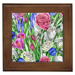 Celestial And Charming Florals Framed Tile by GardenOfOphir