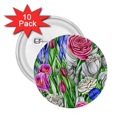 Celestial And Charming Florals 2 25  Buttons (10 Pack)  by GardenOfOphir