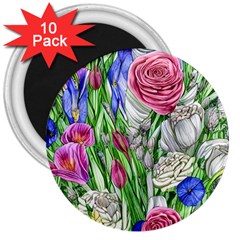 Celestial And Charming Florals 3  Magnets (10 Pack)  by GardenOfOphir