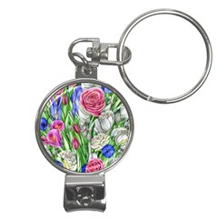 Celestial And Charming Florals Nail Clippers Key Chain by GardenOfOphir