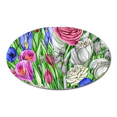 Celestial And Charming Florals Oval Magnet by GardenOfOphir