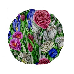 Celestial And Charming Florals Standard 15  Premium Round Cushions by GardenOfOphir