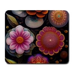 Ai Generated Floral Pattern Flowers Floral Large Mousepad by Ravend