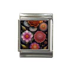 Ai Generated Floral Pattern Flowers Floral Italian Charm (13mm) by Ravend