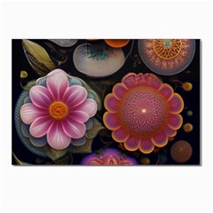 Ai Generated Floral Pattern Flowers Floral Postcards 5  X 7  (pkg Of 10) by Ravend