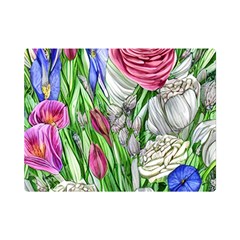 Celestial And Charming Florals One Side Premium Plush Fleece Blanket (mini) by GardenOfOphir