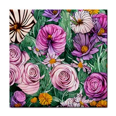 Budding And Captivating Flowers Tile Coaster