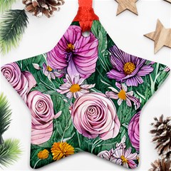 Budding And Captivating Flowers Ornament (Star)