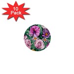 Budding And Captivating Flowers 1  Mini Buttons (10 pack)  Front