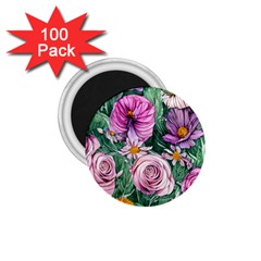 Budding And Captivating Flowers 1.75  Magnets (100 pack) 