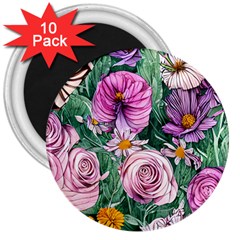 Budding And Captivating Flowers 3  Magnets (10 Pack)  by GardenOfOphir