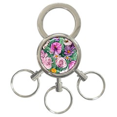 Budding And Captivating Flowers 3-Ring Key Chain