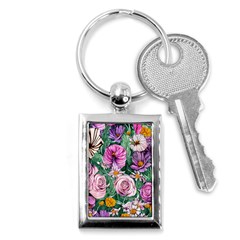 Budding And Captivating Flowers Key Chain (Rectangle)